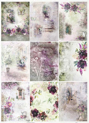 Reispapier A3 - Flower collage
