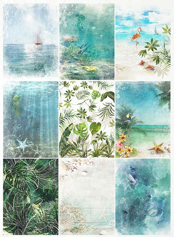 Reispapier A3 - Summer collage