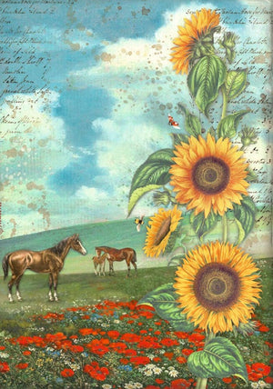 A4 Reispapier Selection - Sunflower Art - Bastelschachtel - A4 Reispapier Selection - Sunflower Art