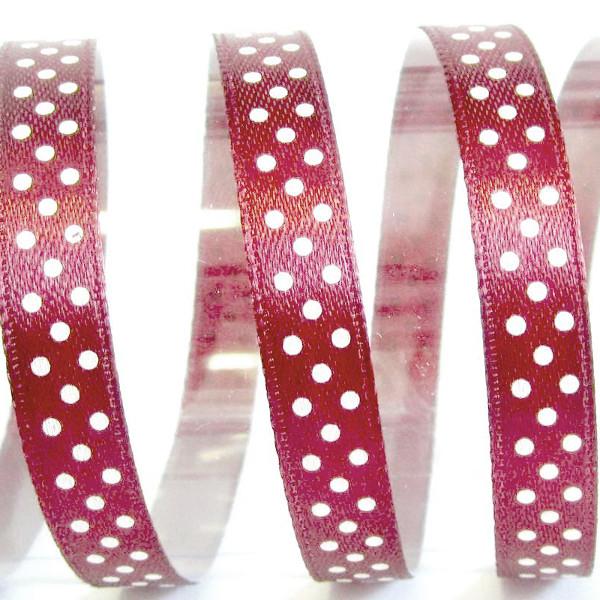 Satinband Punkte 10mm bordeaux