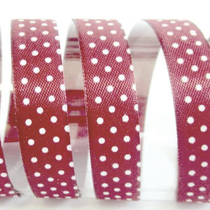 Satinband Punkte 15mm bordeaux - Bastelschachtel - Satinband Punkte 15mm bordeaux