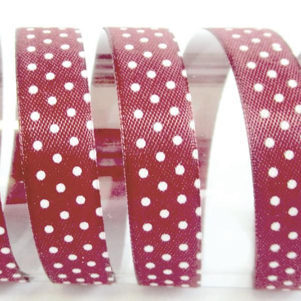 Satinband Punkte 15mm bordeaux