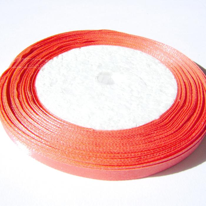 Satinband uni 6mm blutorange - Bastelschachtel - Satinband uni 6mm blutorange