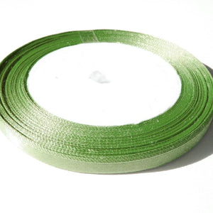 Satinband uni 6mm grasgrün - Bastelschachtel - Satinband uni 6mm grasgrün