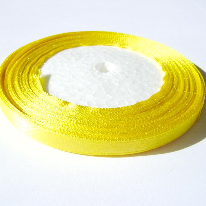 Satinband uni 6mm zitronengelb - Bastelschachtel - Satinband uni 6mm zitronengelb