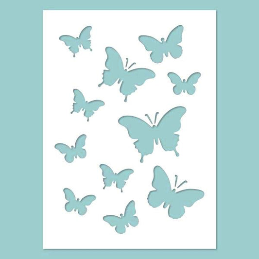 Schablone 14,5x20cm - Butterflies - Bastelschachtel - Schablone 14,5x20cm - Butterflies