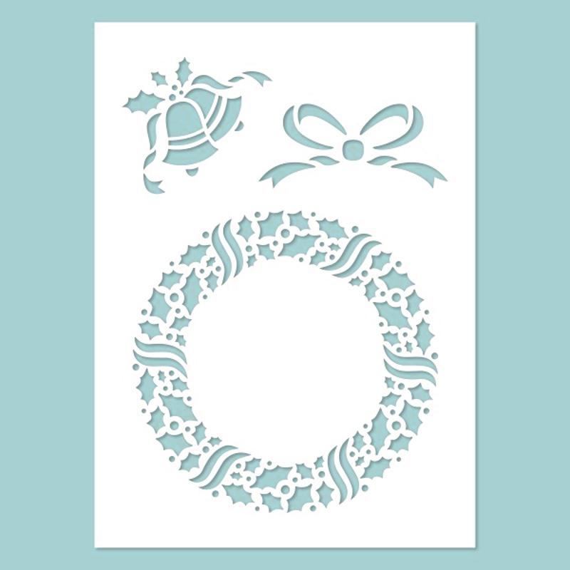 Schablone 14,5x20cm - Christmas wreath - Bastelschachtel