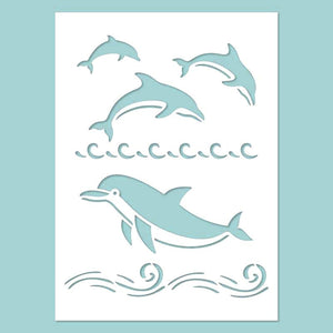 Schablone 14,5x20cm - Delfine - Bastelschachtel - Schablone 14,5x20cm - Delfine