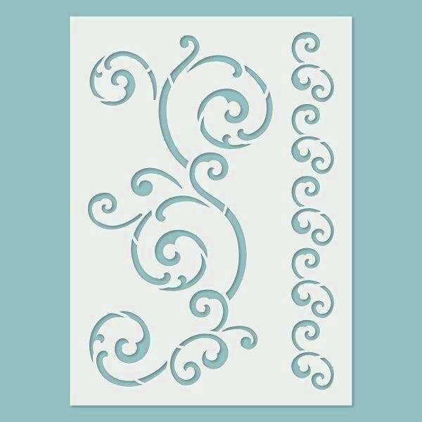 Schablone 14,5x20cm - Floral elements 02.