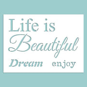 Schablone 14,5x20cm - Life is beautiful - Bastelschachtel