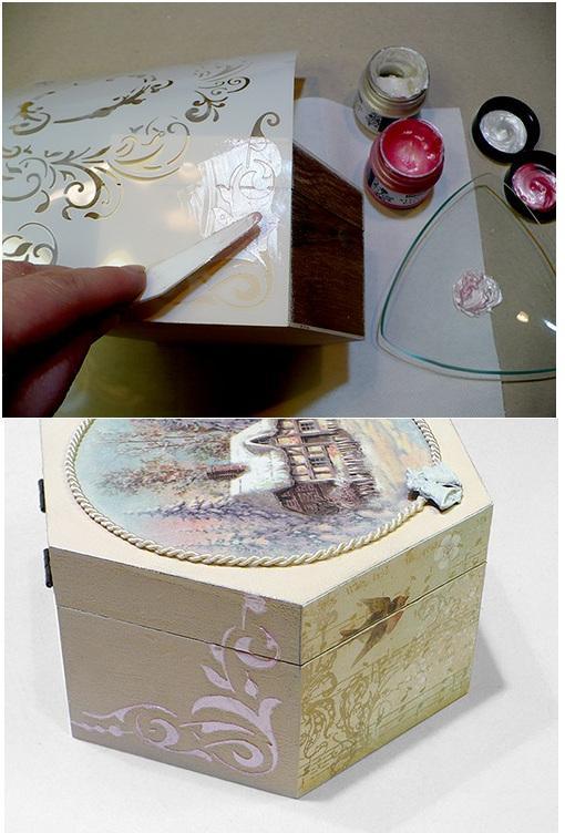 Schablone 14,5x20cm - Merry Christmas - tree - Bastelschachtel