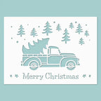 Schablone 14,5x20cm - Merry Christmas - tree - Bastelschachtel