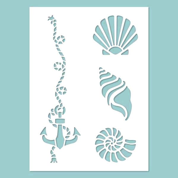Schablone 14,5x20cm - Shells - Bastelschachtel
