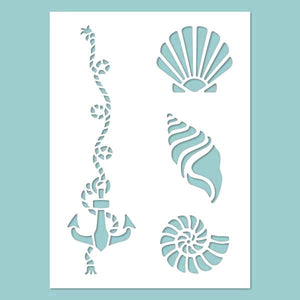 Schablone 14,5x20cm - Shells - Bastelschachtel - Schablone 14,5x20cm - Shells