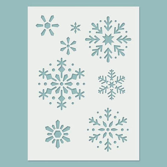 Schablone 14,5x20cm - Snowflakes - Bastelschachtel - Schablone 14,5x20cm - Snowflakes