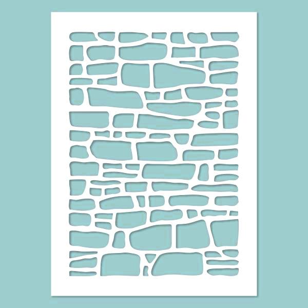 Schablone 14,5x20cm - Stone wall - Bastelschachtel - Schablone 14,5x20cm - Stone wall