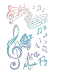 Schablone 14x24cm - Let the music fly - Bastelschachtel