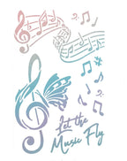 Schablone 14x24cm - Let the music fly - Bastelschachtel