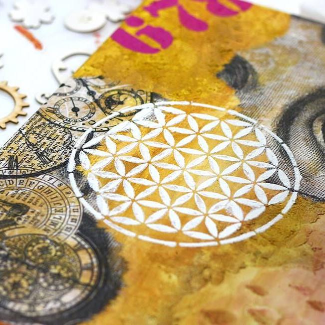 Schablone 19,5x30cm - Flower of life - Bastelschachtel - Schablone 19,5x30cm - Flower of life
