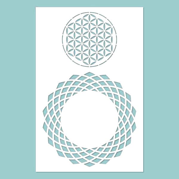 Schablone 19,5x30cm - Flower of life - Bastelschachtel - Schablone 19,5x30cm - Flower of life
