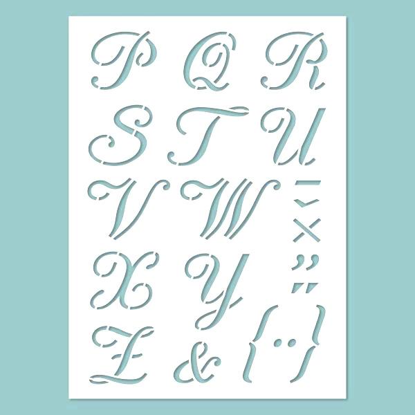 Schablone 2 St. 14,5x20cm - ABC Calligraphy - Bastelschachtel