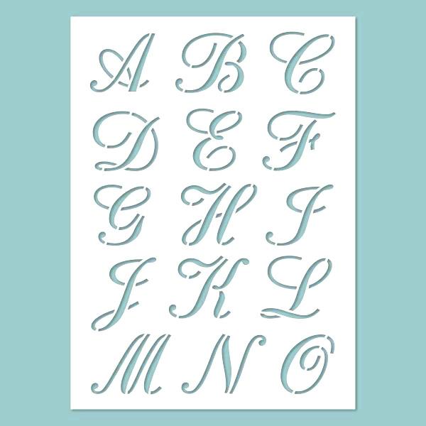 Schablone 2 St. 14,5x20cm - ABC Calligraphy - Bastelschachtel