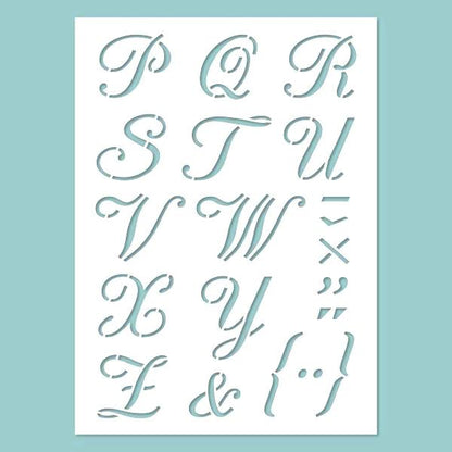Schablone 2 St. 14,5x20cm - ABC Calligraphy - Bastelschachtel - Schablone 2 St. 14,5x20cm - ABC Calligraphy