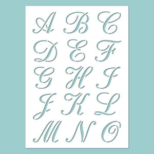 Schablone 2 St. 14,5x20cm - ABC Calligraphy - Bastelschachtel - Schablone 2 St. 14,5x20cm - ABC Calligraphy