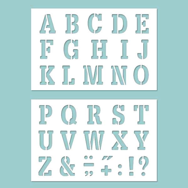 Schablone 2 St. 19,5x30cm - ABC Letters - Bastelschachtel