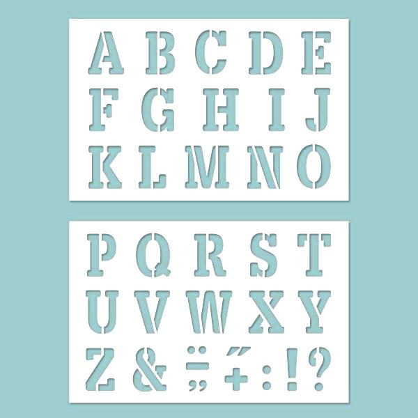 Schablone 2 St. 19,5x30cm - ABC Letters - Bastelschachtel - Schablone 2 St. 19,5x30cm - ABC Letters