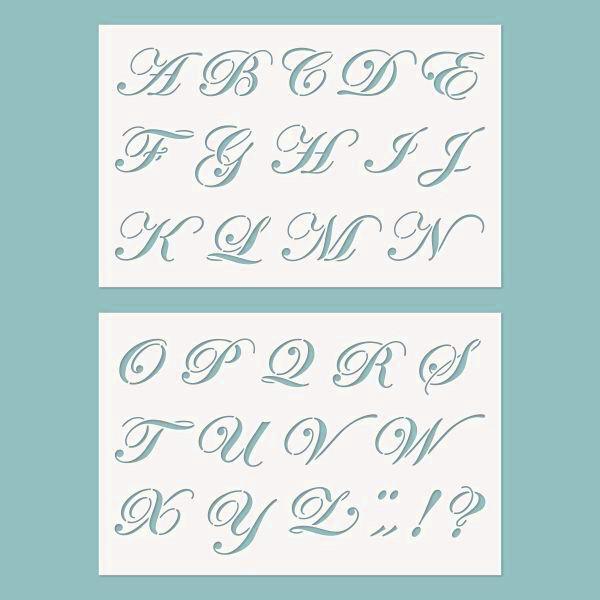 Schablone 2 St. 19,5x30cm - Buchstaben Anno - Bastelschachtel