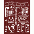 Schablone 20x25cm - Our way journey elements - Bastelschachtel