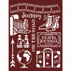 Schablone 20x25cm - Our way journey elements - Bastelschachtel