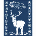 Schablone 20x25cm - White christmas deer - Bastelschachtel