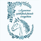 Schablone 21x29,7cm - Horse with flowers - Bastelschachtel