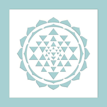 Schablone 24,5x24,5cm - Sri Yantra - Bastelschachtel - Schablone 24,5x24,5cm - Sri Yantra