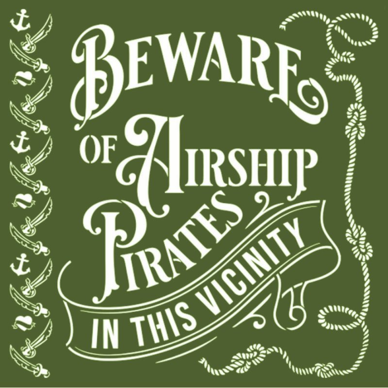 Schablone 30x30cm - Lady Vagabond lifestyle pirates - Bastelschachtel