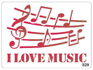 Schablone 3D - I love music - Bastelschachtel - Schablone 3D - I love music