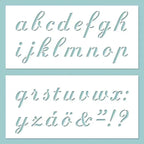 Schablone 9,5x20cm, 2er - ABC Calligraphy lower case - Bastelschachtel