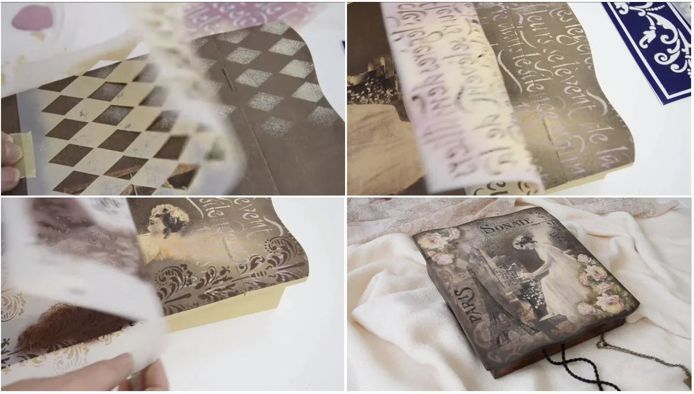 Schablone selbstklebend 14,8x21cm - Ostereier - Bastelschachtel