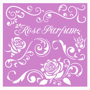 Schablone 18x18cm - Rose Parfum borders
