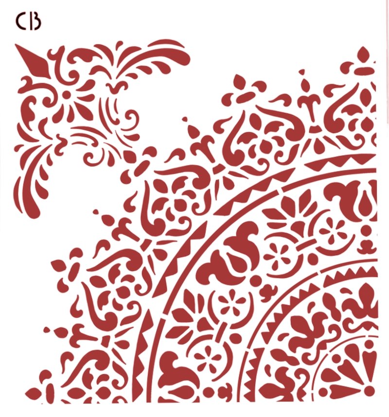 Schablone 20x20cm - Damask details - Bastelschachtel - Schablone 20x20cm - Damask details