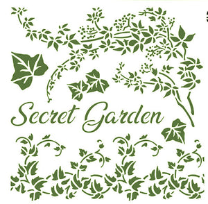 Schablone 20x20cm - Enchanted land - Secret garden - Bastelschachtel - Schablone 20x20cm - Enchanted land - Secret garden