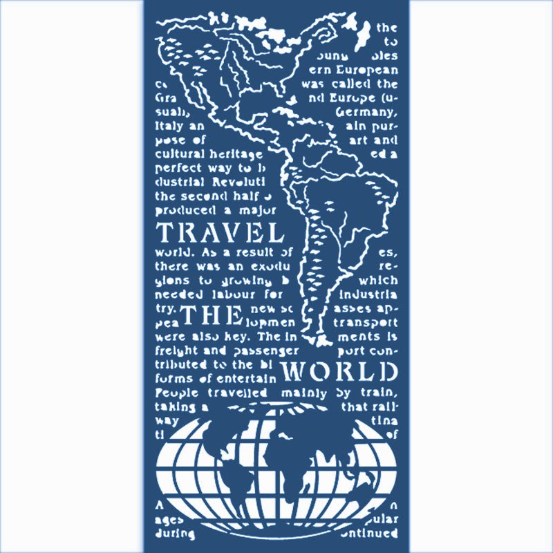 Schablone 12x25cm - Create happiness - The world - Bastelschachtel - Schablone 12x25cm - Create happiness - The world