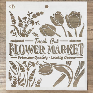 Schablone 20x20cm - Flower market