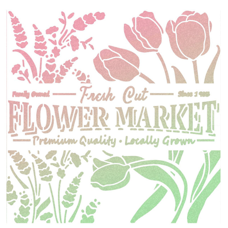 Schablone 20x20cm - Flower market