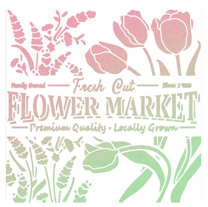 Schablone 20x20cm - Flower market