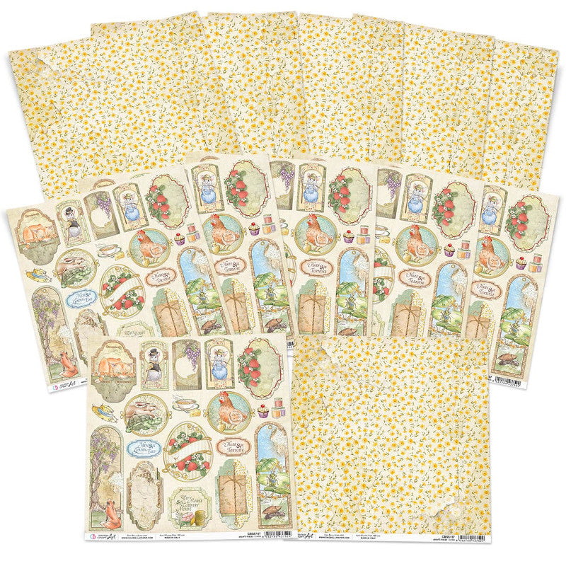 Scrapbook Papier 30,5x30,5cm - Aesop´s fables cards - Bastelschachtel