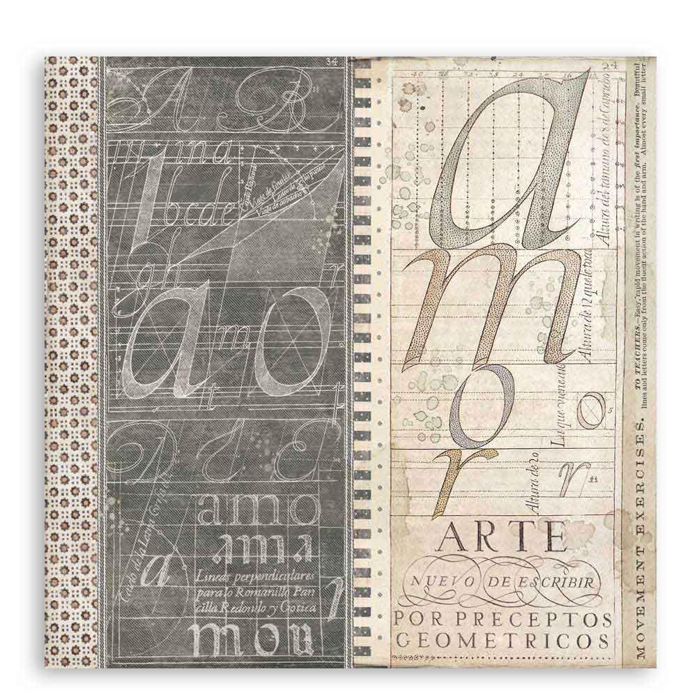 Scrapbook Papier 30,5x30,5cm - Calligraphy book - Bastelschachtel
