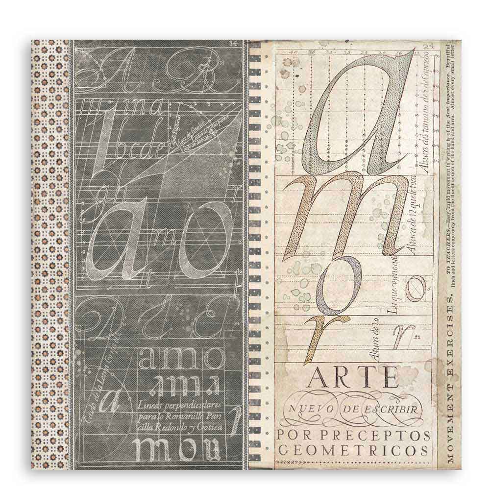 Scrapbook Papier 30,5x30,5cm - Calligraphy book - Bastelschachtel - Scrapbook Papier 30,5x30,5cm - Calligraphy book